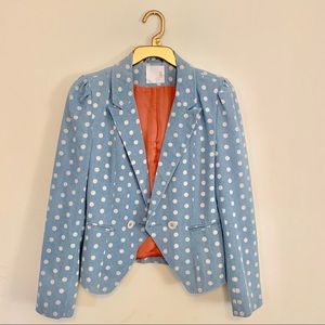 Line & Dot Jean Polka Dot Blazer